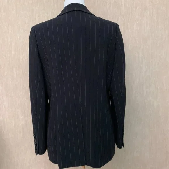PLANET Black Pinstripe Single-Breasted Pantsuit Set | Size 12 - Picture 7 of 10